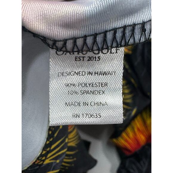 Oahu Golf Apparel Men's Short Sleeve Black Floral Golf Polo Shirt - Size XL - Picture 5 of 5